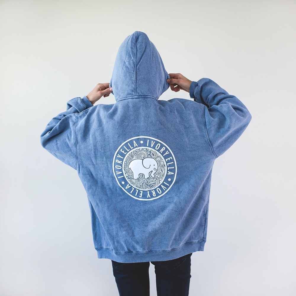 Ivory Ella baby blue sweatshirt with logo